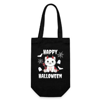 Cat Happy Halloween Devil Costume - Gift Bag for Bottles - black - Front