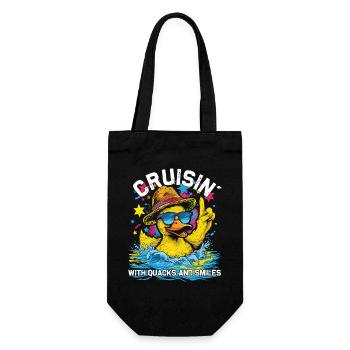 Rubber duck crew enjoys cruise - Gift Bag for Bottles - black - Front