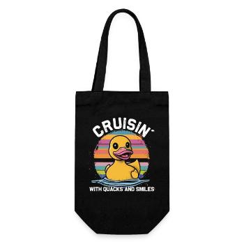 Rubber duck crew enjoys cruise - Gift Bag for Bottles - black - Front