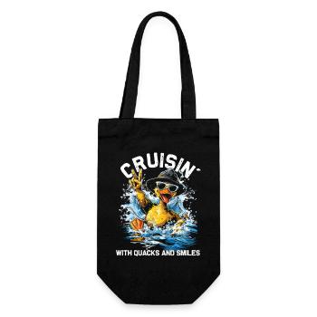 Rubber duck crew enjoys cruise - Gift Bag for Bottles - black - Front