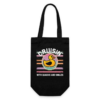 Rubber duck crew enjoys cruise - Gift Bag for Bottles - black - Front