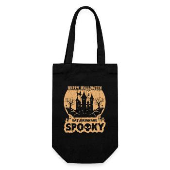 Gruselige Halloween Design mit Schlitten - Geschenkbeutel für Flaschen - Schwarz - Vorne