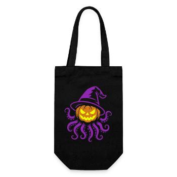 Octopumpkin - Gruseliger Kürbis mit Tentakeln - Geschenkbeutel für Flaschen - Schwarz - Vorne