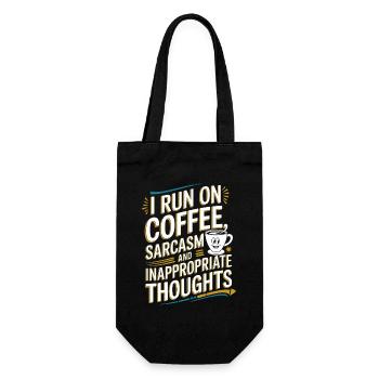 Café, sarcasme et pensées déplacées - Sac à bouteille - noir - Devant