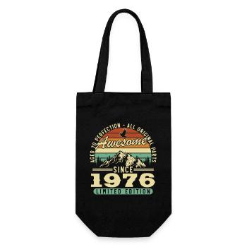 50 Année 1976 Vintage Rétro Cadeau d’Anniversaire - Sac à bouteille - noir - Devant