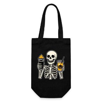 Halloween Skelett Getränke - Geschenkbeutel für Flaschen - Schwarz - Vorne
