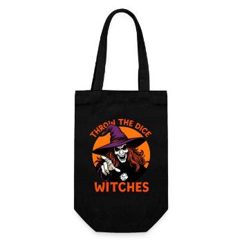 Halloween Spooky Season Werfen Sie die Würfelhexen - Geschenkbeutel für Flaschen - Schwarz - Vorne