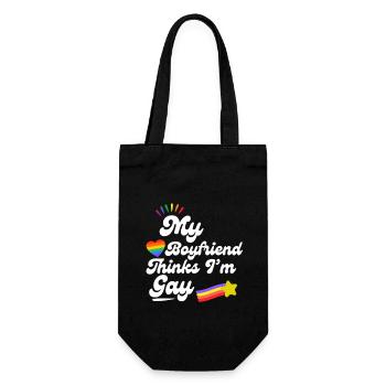 Rainbow Love Pride Statement - Gift Bag for Bottles - black - Front