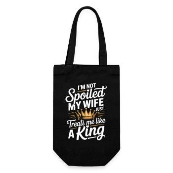 Pas gâté, ma femme me traite comme un roi - Sac à bouteille - noir - Devant