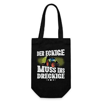 Traktor Landwirt - Geschenkbeutel für Flaschen - Schwarz - Vorne