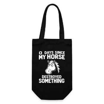 0 Days Since My Horse Destroyed Something Fun - Gift Bag for Bottles - black - Front