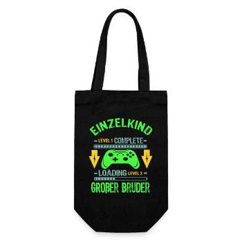 Einzelkind Complete - Loading Großer Bruder 2026 - Geschenkbeutel für Flaschen - Schwarz - Vorne