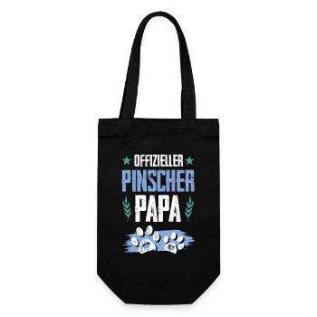pinscher hunde papa - Geschenkbeutel für Flaschen - Schwarz - Vorne
