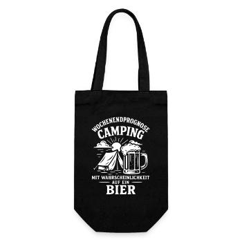 Camping Weekend Forecast with Beer - Gift Bag for Bottles - black - Front