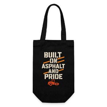 Straßenbauteam Asphalt Betonmannschaft - Geschenkbeutel für Flaschen - Schwarz - Vorne