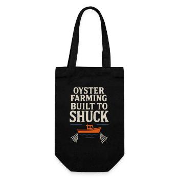 Oyster Farmers Coastal Saltwater Crew Shellfish - Gift Bag for Bottles - black - Front