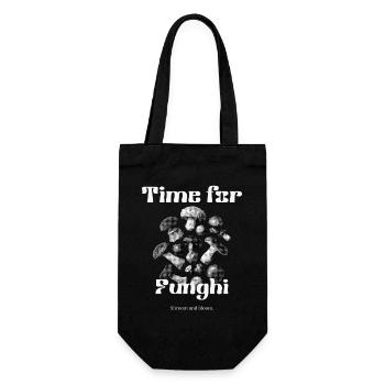 Pilze - Time for Funghi - Geschenkbeutel für Flaschen - Schwarz - Vorne