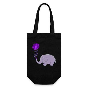 Cute Elephant Flower Magic - Gift Bag for Bottles - black - Front
