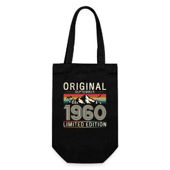 65th birthday Original September 1960 - Gift Bag for Bottles - black - Front