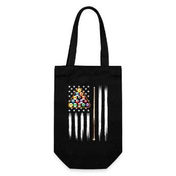 Amerikanische Flagge Billard Patriotische Queue Sportkunst - Geschenkbeutel für Flaschen - Schwarz - Vorne