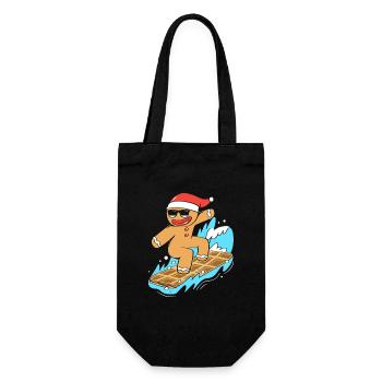 Gingerbread man Christmas gingerbread - Gift Bag for Bottles - black - Front