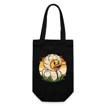 Kuscheliger Entenkopf mit Blumenkohl - Geschenkbeutel für Flaschen - Schwarz - Vorne