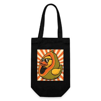 Humorous papaya duck character - Gift Bag for Bottles - black - Front