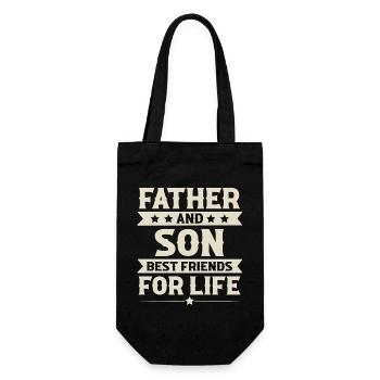 Vater Und Sohn - Geschenkbeutel für Flaschen - Schwarz - Vorne