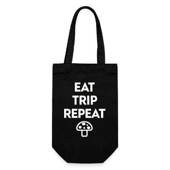 Eat Trip Repeat - Drôle de dicton de champignon - Sac à bouteille - noir - Devant