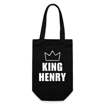Henry Name mit Buchstabe H - Königskrone Shirt - Geschenkbeutel für Flaschen - Schwarz - Vorne