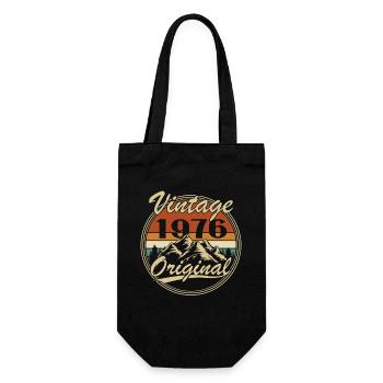 1976 Vintage Retro Geburtstagsgeschenk - Geschenkbeutel für Flaschen - Schwarz - Vorne