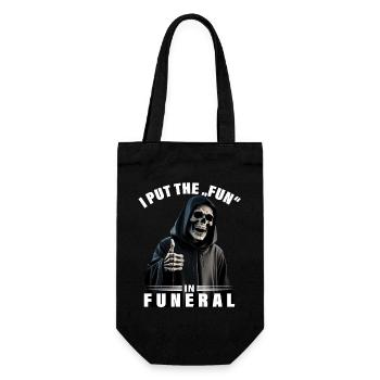 J'ai mis du fun dans les funérailles en disant le motif de la Faucheuse - Sac à bouteille - noir - Devant