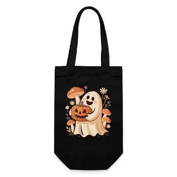 pumpkin flowers autumn forest nature Halloween - Gift Bag for Bottles - black - Front