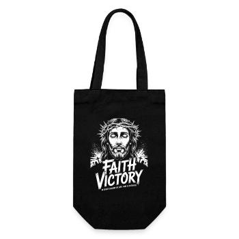 Faith Victory Head of Christ Christian Streetwear - Geschenkbeutel für Flaschen - Schwarz - Vorne