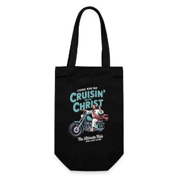  Cruisin' With Christ Motorcycle Christian - Geschenkbeutel für Flaschen - Schwarz - Vorne