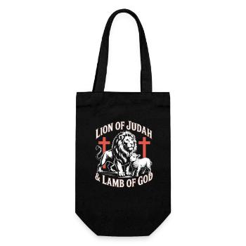 Lion de Juda Streetwear chrétien - Sac à bouteille - noir - Devant