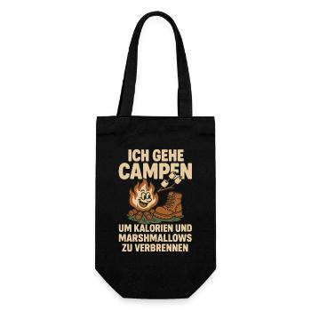 Je vais camper pour des calories et des guimauves - Sac à bouteille - noir - Devant