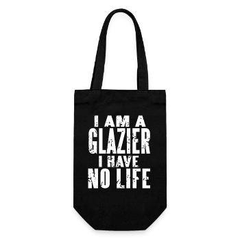 Glazier No Life Workaholic Humor Window Installer - Geschenkbeutel für Flaschen - Schwarz - Vorne