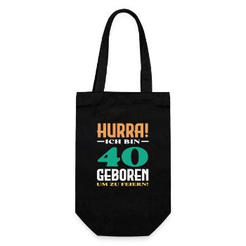 Funny 40th Birthday Gift Birthday Shirt - Gift Bag for Bottles - black - Front