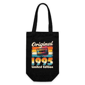 30th Birthday Cassette October Year 1995 - Gift Bag for Bottles - black - Front