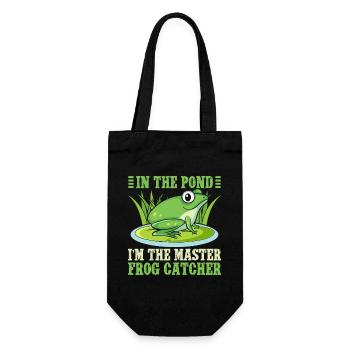 Frog Catcher In The Pond Master Catcher Frog - Gift Bag for Bottles - black - Front
