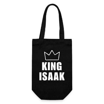 Nom d'Isaak avec la lettre I - T-shirt King Crown - Sac à bouteille - noir - Devant