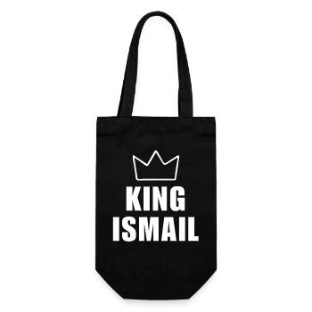 Nom d'Ismail avec la lettre I - T-shirt King Crown - Sac à bouteille - noir - Devant