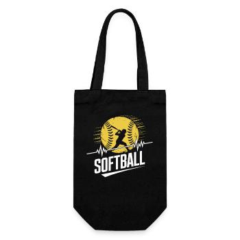 Softball - Gift Bag for Bottles - black - Front