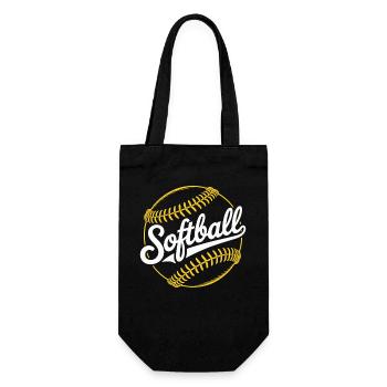 Softball - Gift Bag for Bottles - black - Front
