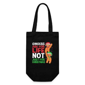Lebkuchenmann Weihnachten Lebkuchen - Geschenkbeutel für Flaschen - Schwarz - Vorne