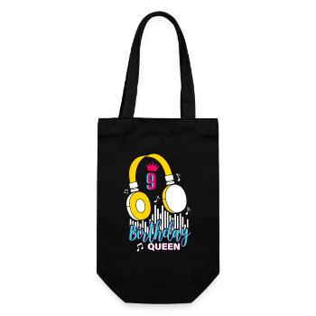 Birthday Queen 9th Birthday - Gift Bag for Bottles - black - Front