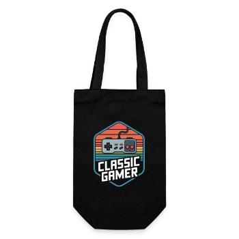 Classic Gamer Retro Controller Nostalgie - Geschenkbeutel für Flaschen - Schwarz - Vorne