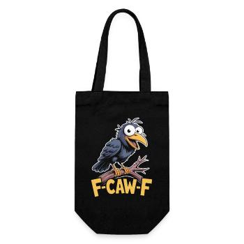 F-Caw-F Meme Krähe - Geschenkbeutel für Flaschen - Schwarz - Vorne