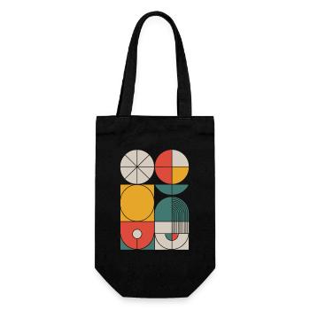 Bauhaus Geometric Shapes Composition - Gift Bag for Bottles - black - Front